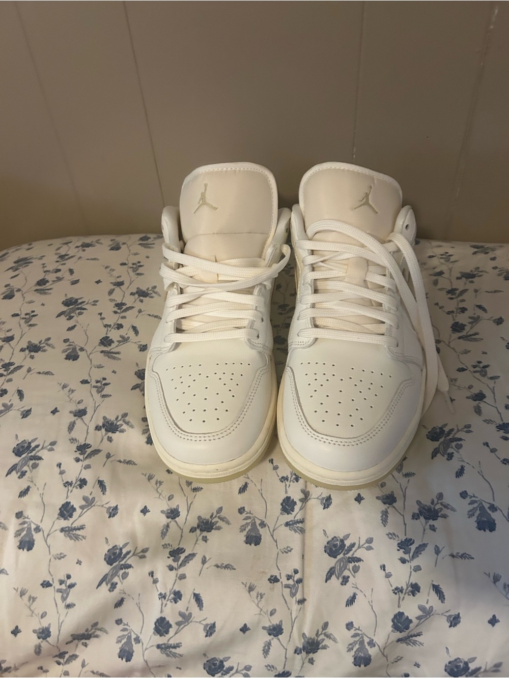 Jordan Cream/White Mid-Top Sneakers